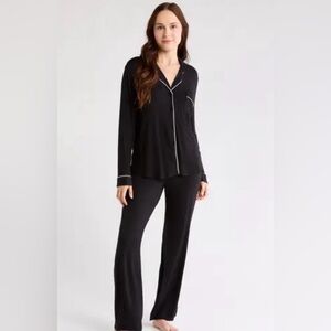 Nordstrom Black Pajama Set with White Trim
